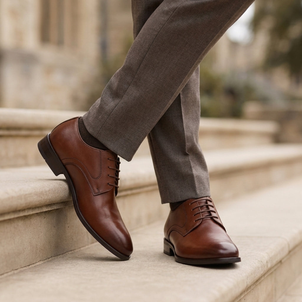 Men's Leather Oxford Dress Shoes - Handcrafted Premium Formal Business Shoe