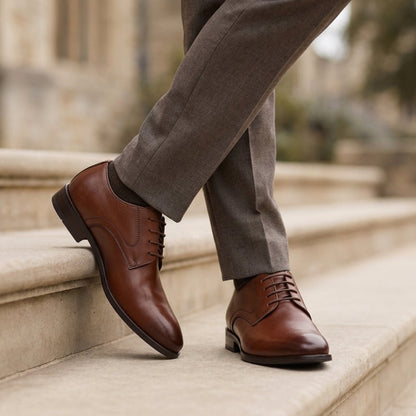 Men's Leather Oxford Dress Shoes - Handcrafted Premium Formal Business Shoe