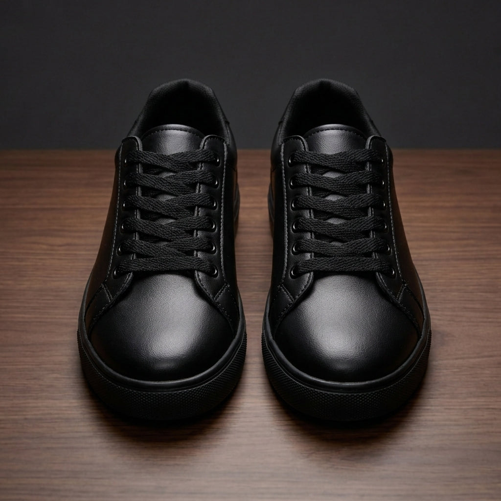 Unisex White Low Top Sneakers - Minimalist Casual Everyday Lifestyle Shoes