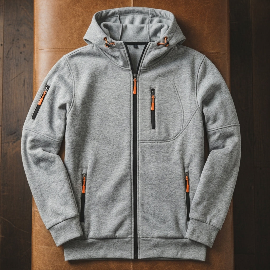 Men's Full Zip Fleece Hoodie - Relaxed Fit Casual Warm Sweatshirt Jacket