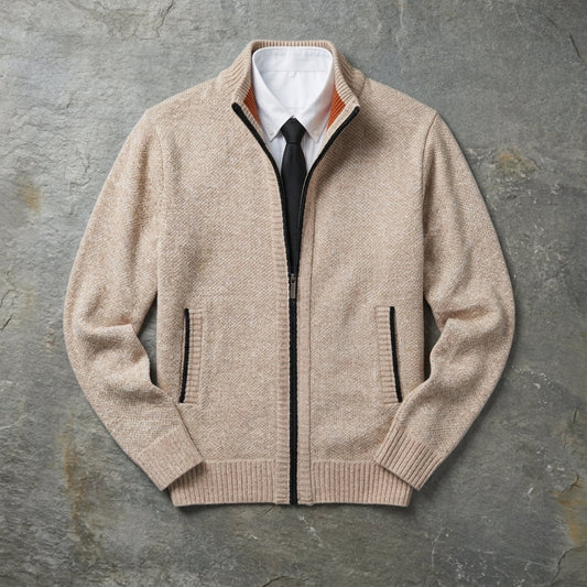 Men's Quarter Zip Pullover - Retro Athletic Casual Fleece Sweatshirt