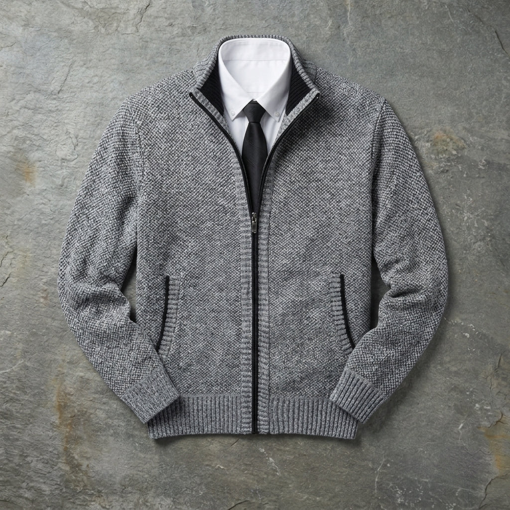 Men's Quarter Zip Pullover - Retro Athletic Casual Fleece Sweatshirt