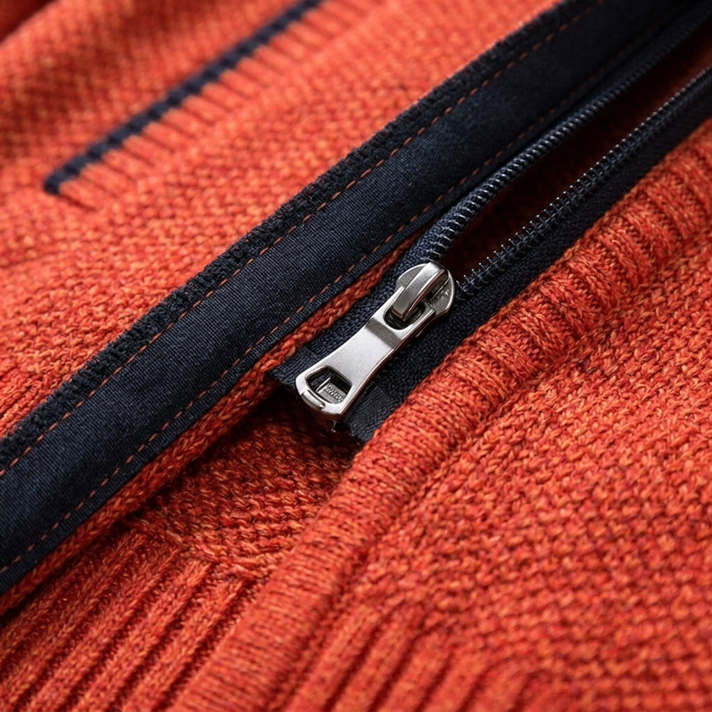 Men's Quarter Zip Pullover - Retro Athletic Casual Fleece Sweatshirt