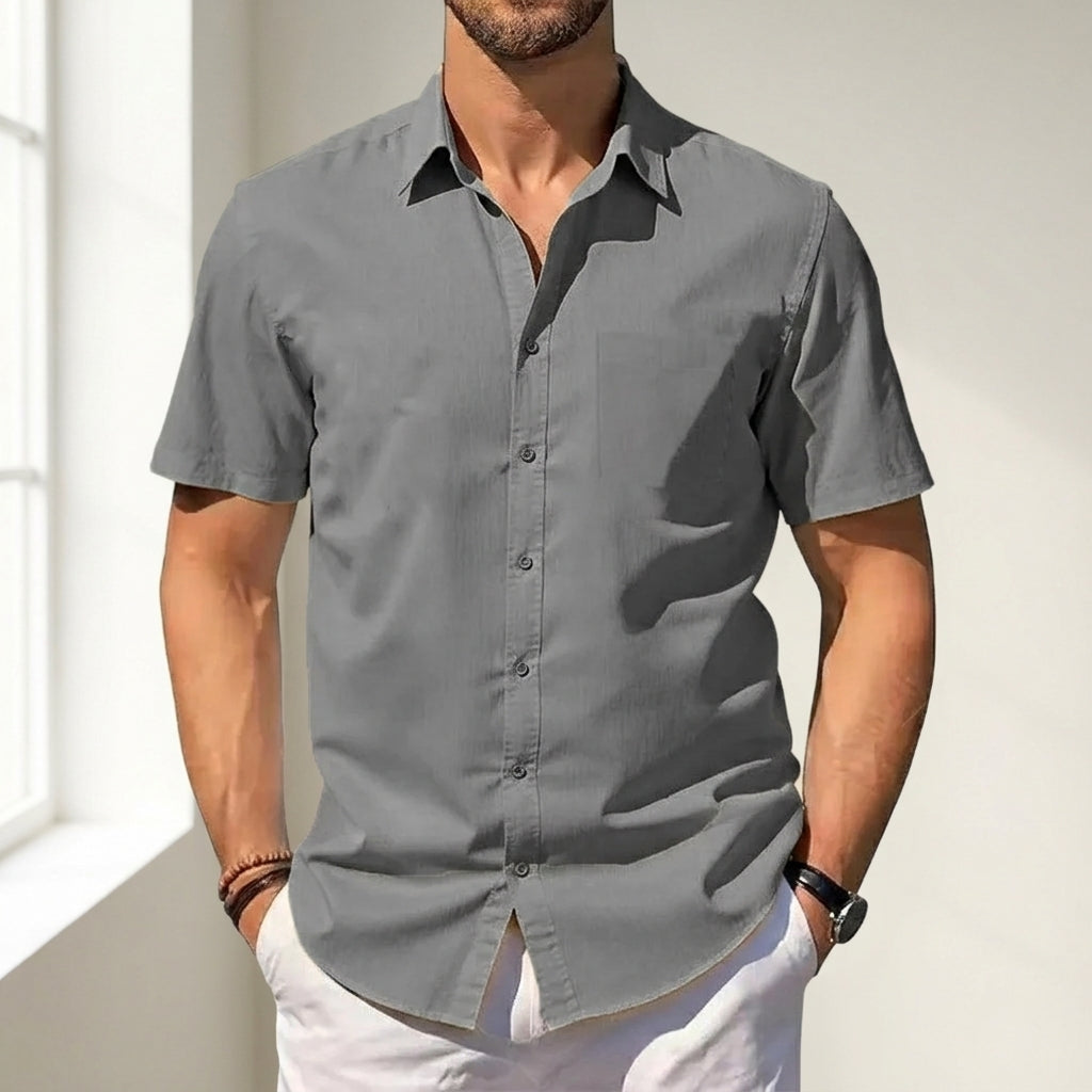 Men's Cotton Linen Summer Shirt - Breathable Relaxed Fit Casual Button Up