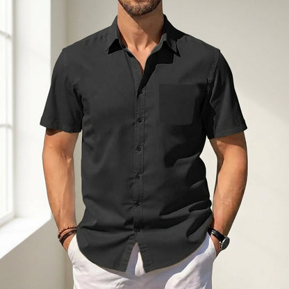 Men's Cotton Linen Summer Shirt - Breathable Relaxed Fit Casual Button Up