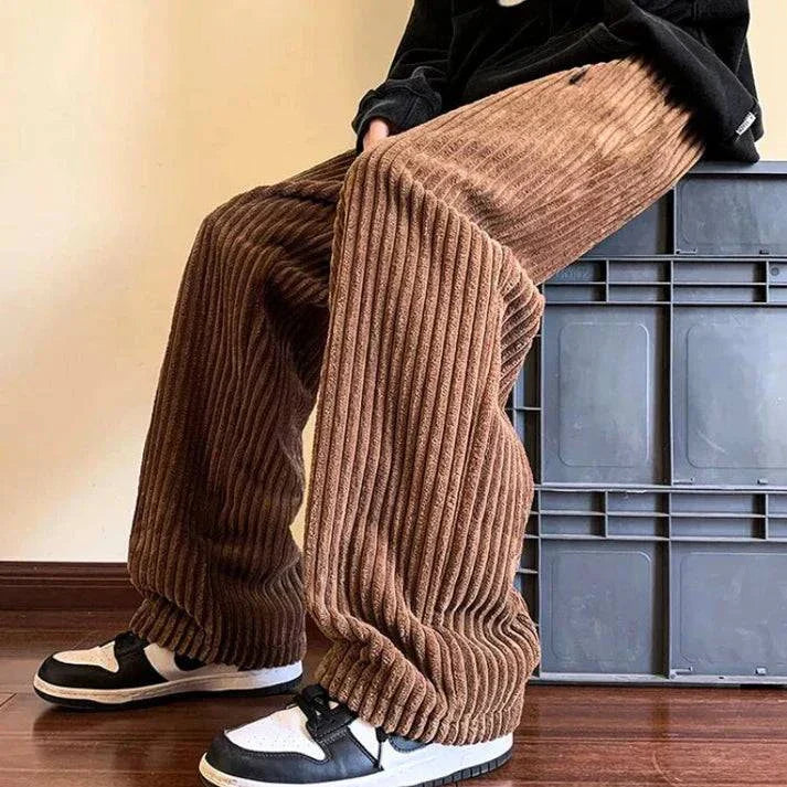 Men's Corduroy Joggers - Premium Textured Relaxed Fit Casual Sweatpants