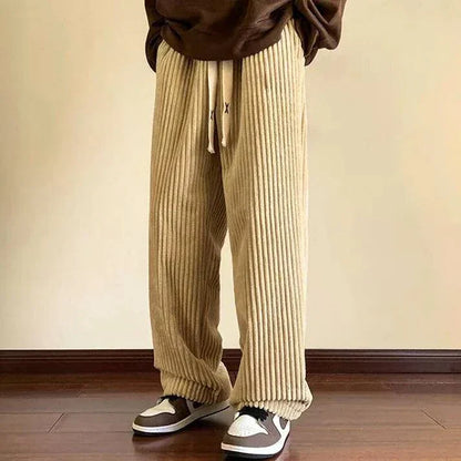 Men's Corduroy Joggers - Premium Textured Relaxed Fit Casual Sweatpants