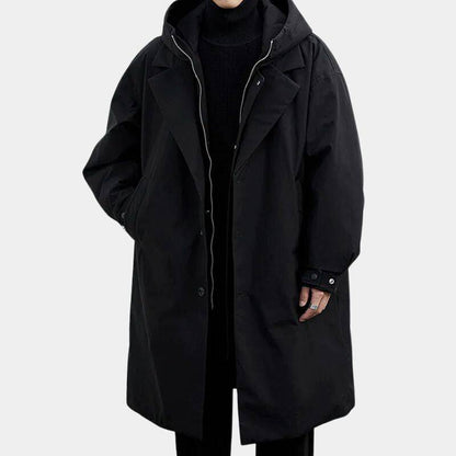Men's Double Breasted Trench Coat - Premium Heavyweight Classic Winter Overcoat