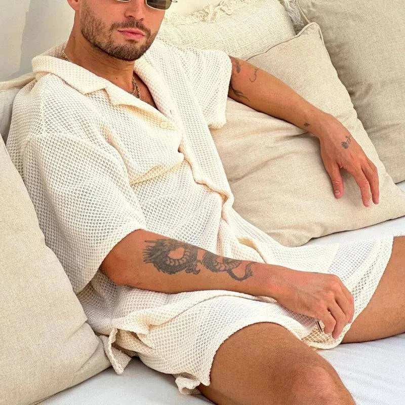 Men's Lounge Co-Ord Set - Vintage Style Lightweight Casual Matching Tracksuit