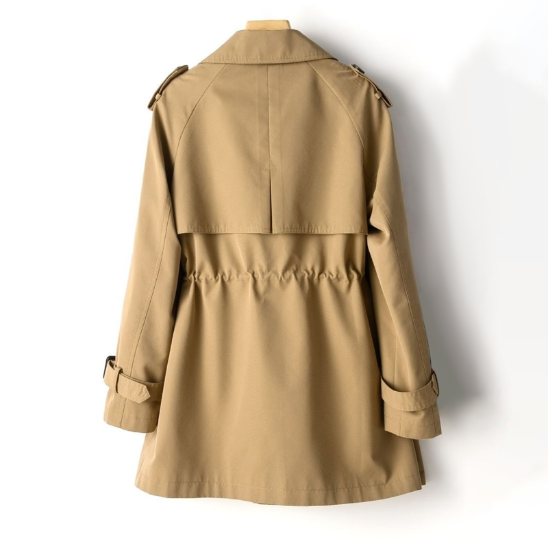 Women's Trench Coat - Retro Wash Double Breasted Casual Outerwear Jacket