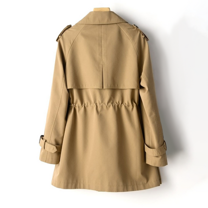 Women's Trench Coat - Retro Wash Double Breasted Casual Outerwear Jacket