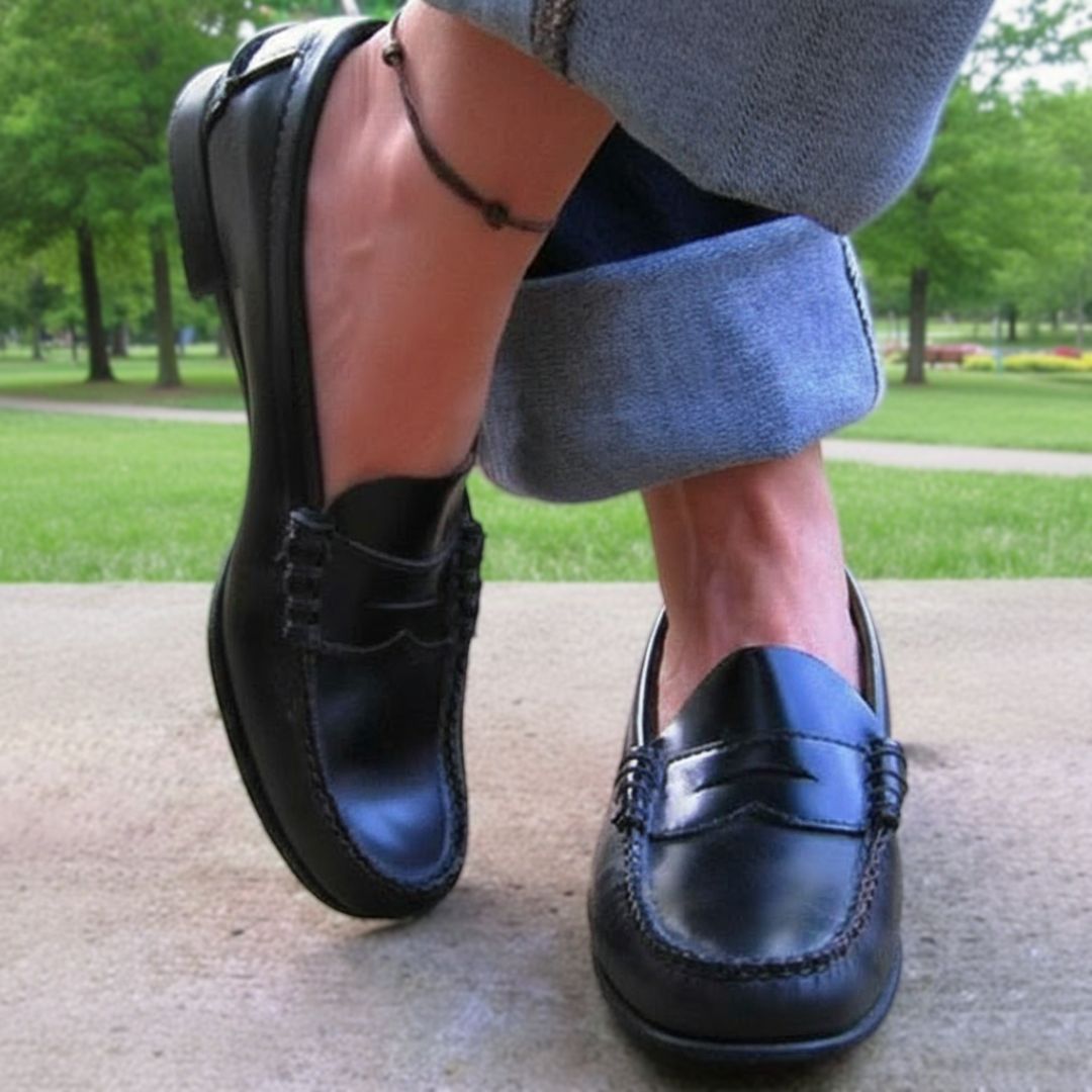 Men's Leather Loafers - Ergonomic Arch Support Cushioned Casual Dress Shoes