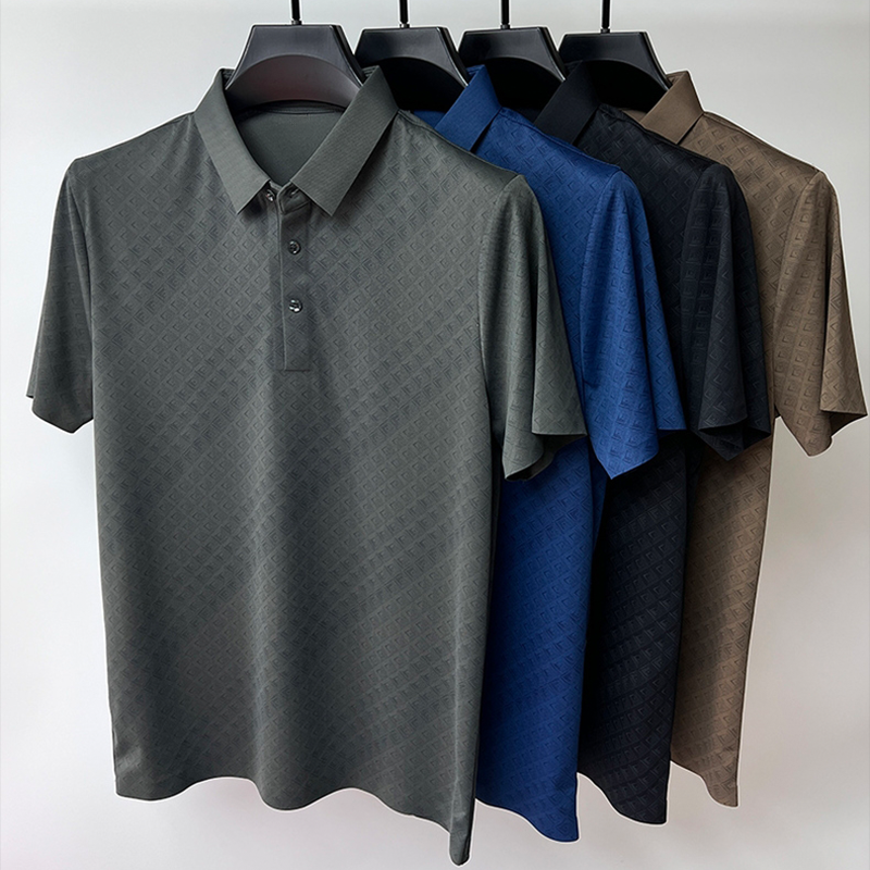 Men's Silk Blend Knit Polo Shirt - Premium Ultra Soft Casual Luxury Top